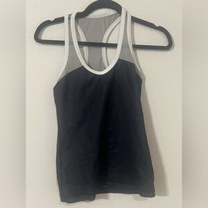 Lululemon Womens Half Mesh Tank Top Racer Back Sleeveless Gym Activewear Blue 6